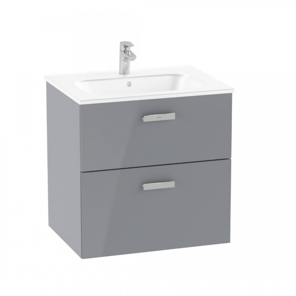 Roca Victoria Pro Unik zestaw łazienkowy 60 cm z szufladami jasny szary połysk A851879516