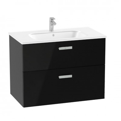 Roca Victoria Pro Unik zestaw łazienkowy 80 cm z szufladami czarny połysk A851880351