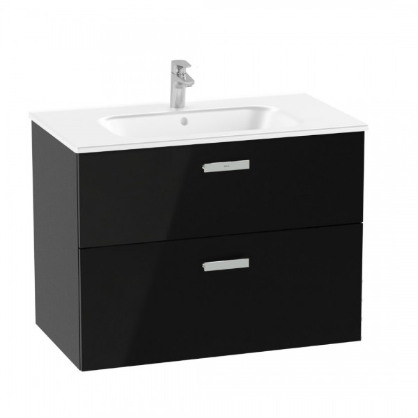 Roca Victoria Pro Unik zestaw łazienkowy 80 cm z szufladami czarny połysk A851880351