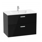Roca Victoria Pro Unik zestaw łazienkowy 80 cm z szufladami czarny połysk A851880351