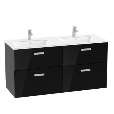 Roca Victoria Pro Unik zestaw łazienkowy 120 cm z szufladami czarny połysk A851881351
