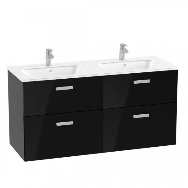 Roca Victoria Pro Unik zestaw łazienkowy 120 cm z szufladami czarny połysk A851881351