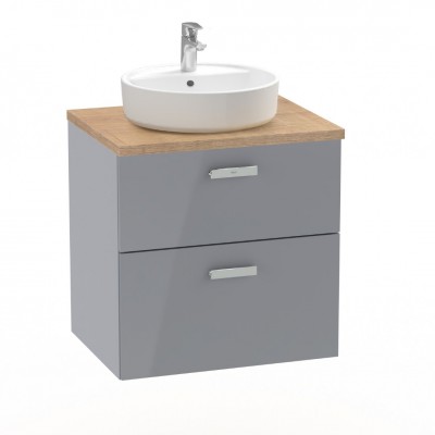 Roca Victoria Pro Unik szafka podumywalkowa z blatem 60 cm z szufladami jasny szary połysk A851899516
