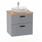 Roca Victoria Pro Unik szafka podumywalkowa z blatem 60 cm z szufladami jasny szary połysk A851899516