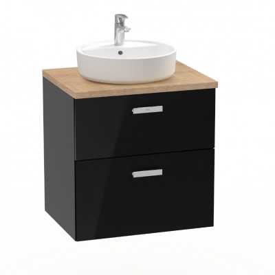 Roca Victoria Pro Unik szafka podumywalkowa z blatem 60 cm z szufladami czarny połysk A851899351