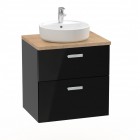 Roca Victoria Pro Unik szafka podumywalkowa z blatem 60 cm z szufladami czarny połysk A851899351