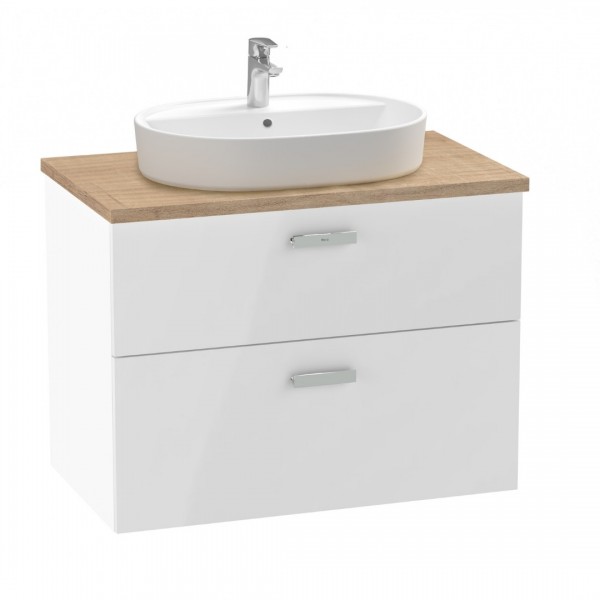 Roca Victoria Pro Unik szafka podumywalkowa z blatem 80 cm z szufladami biały połysk A851900806