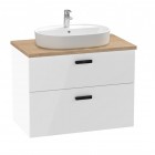 Roca Victoria Pro Unik szafka podumywalkowa z blatem 80 cm z szufladami biały połysk A851900806