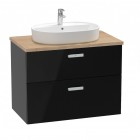 Roca Victoria Pro Unik szafka podumywalkowa z blatem 80 cm z szufladami czarny połysk A851900351