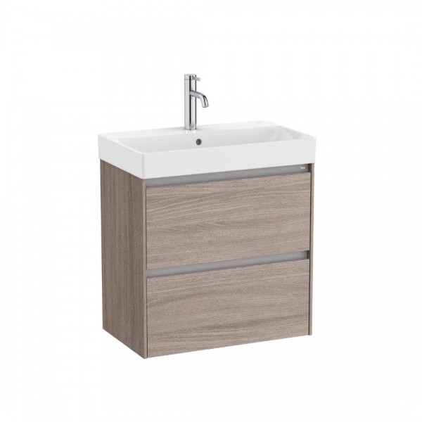 Roca Ona Unik Compacto zestaw łazienkowy 60 cm z szufladami ciemny wiąz A851684511