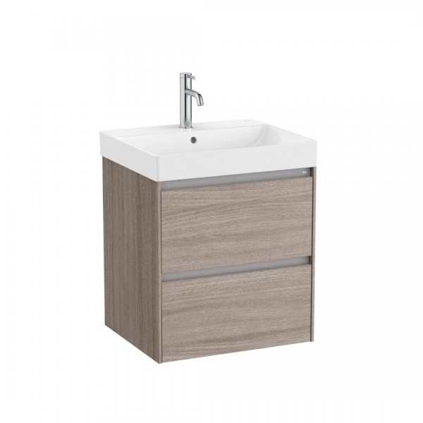 Roca Ona Unik zestaw łazienkowy 55 cm z szufladami ciemny wiąz A851687511