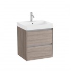 Roca Ona Unik zestaw łazienkowy 55 cm z szufladami ciemny wiąz A851687511