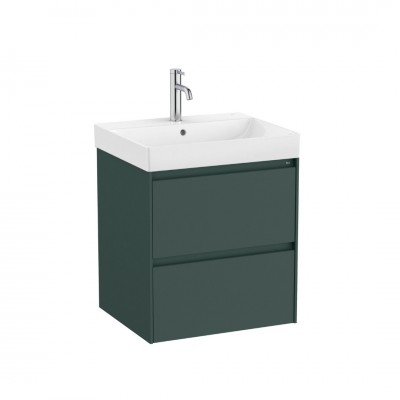 Roca Ona Unik zestaw łazienkowy 55 cm z szufladami ciemny zielony mat A851687513