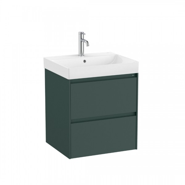Roca Ona Unik zestaw łazienkowy 55 cm z szufladami ciemny zielony mat A851687513
