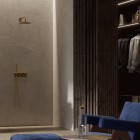 Omnires Contour zestaw prysznicowy podtynkowy z deszczownicą złoto szczotkowane SYSCT10GLB