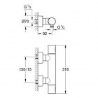 Grohe Grohterm 3000 Cosmopolitan bateria prysznicowa z termostatem