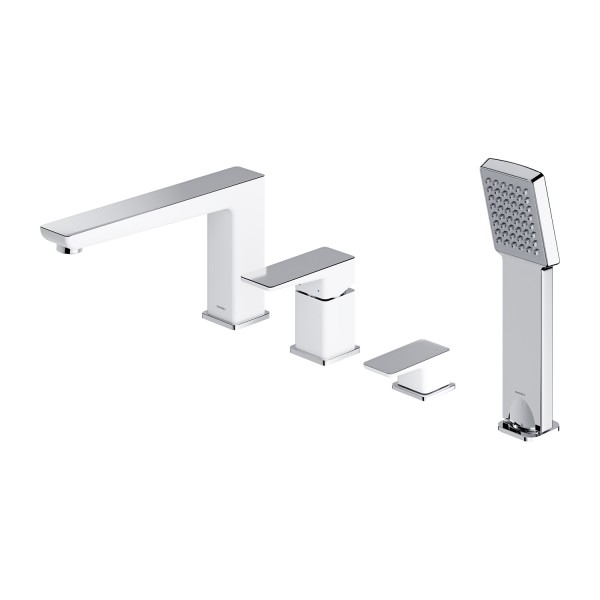 Omnires Parma bateria wannowa 4-otworowa chrom/biały PM7432CRB