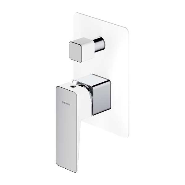 Omnires Parma bateria wannowo-prysznicowa podtynkowa chrom/biały PM7435CRB