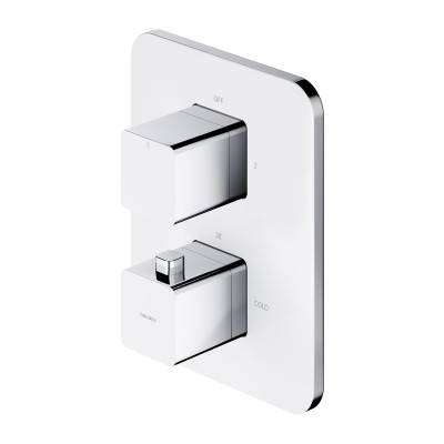 Omnires Parma bateria wannowo-prysznicowa podtynkowa termostatyczna chrom/biały PM7436CRB