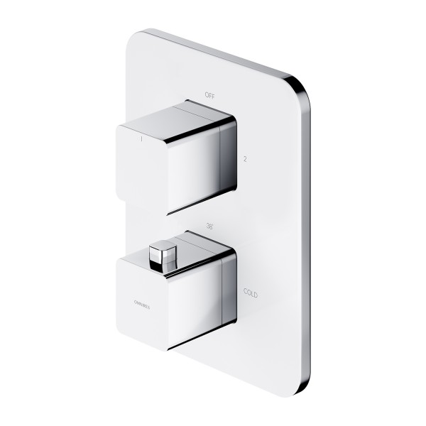 Omnires Parma bateria wannowo-prysznicowa podtynkowa termostatyczna chrom/biały PM7436CRB