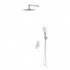 Omnires Parma zestaw prysznicowy podtynkowy z deszczownicą 25 cm chrom/biały SYSPM16ACRB