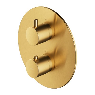 Omnires Y bateria wannowo-prysznicowa podtynkowa termostatyczna złoty szczotkowany Y1236ROGLB