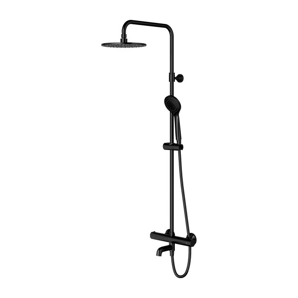 Omnires Y zestaw wannowy termostatyczny deszczownica 25 cm czarny półpołysk Y1234ALBL