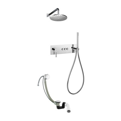 Omnires Y GOCLICK kompletny zestaw wannowy podtynkowy deszczownica 25 cm chrom SYSY32GCCR