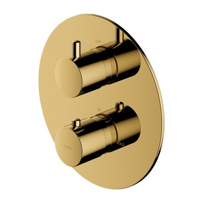 Omnires Y bateria wannowo-prysznicowa podtynkowa termostatyczna złoty połysk Y1236ROGL