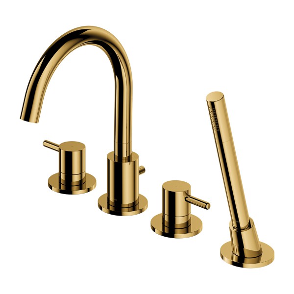 Omnires Y bateria wannowa 4-otworowa złoty połysk Y1232GL