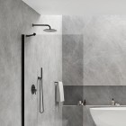 Omnires Y kompletny zestaw prysznicowy podtynkowy deszczownica 25 cm czarny półpołysk SYSY18BL