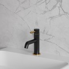 Omnires Y bateria umywalkowa stojąca czarny półpołysk/ złoty Y1210NBLGL