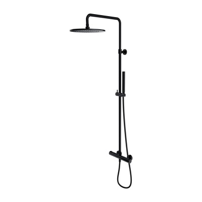 Omnires Y zestaw natryskowy termostatyczny deszczownica 25 cm czarny półpołysk Y1244SUBL