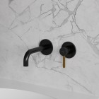 Omnires Y bateria umywalkowa podtynkowa wylewka 18,5 cm czarny półpołysk/złoty Y1215HBLG: