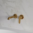 Omnires Art Deco bateria umywalkowa podtynkowa wylewka 16 cm retro złoty połysk AD5115GL