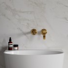 Omnires Art Deco bateria umywalkowa podtynkowa wylewka 16 cm retro złoty połysk AD5115GL