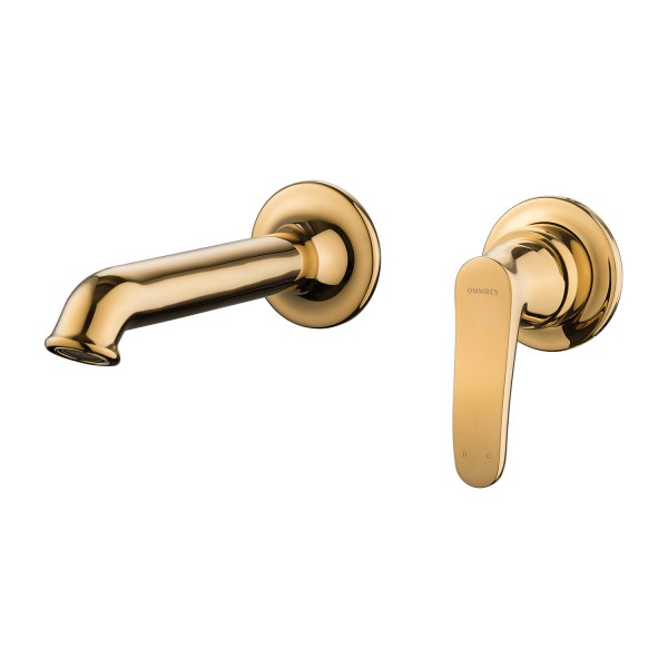 Omnires Art Deco bateria umywalkowa podtynkowa wylewka 16 cm retro złoty połysk AD5115GL