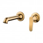 Omnires Art Deco bateria umywalkowa podtynkowa wylewka 16 cm retro złoty połysk AD5115GL