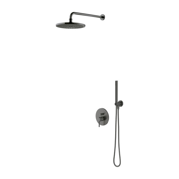 Omnires Y kompletny zestaw prysznicowy podtynkowy deszczownica 25 cm grafit SYSY35GR