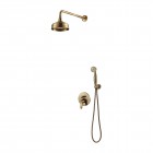 Omnires Art Deco zestaw prysznicowy podtynkowy z deszczownicą 20,5 cm retro brąz antyczny SYSAD26BR
