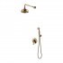 Omnires Art Deco zestaw prysznicowy podtynkowy z deszczownicą 20,5 cm retro brąz antyczny SYSAD26BR