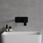 Omnires Parma bateria umywalkowa podtynkowa wylewka 17 cm czarny mat PM7412BL