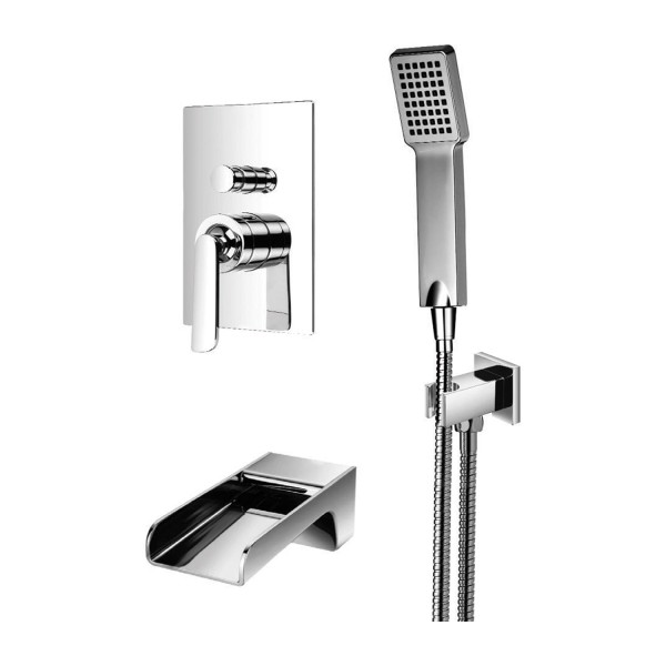 Omnires Cascade kompletny zestaw wannowy podtynkowy chrom SYSCAW01CR