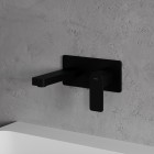 Omnires Baretti bateria umywalkowa podtynkowa wylewka 17 cm czarny mat BA7815BL