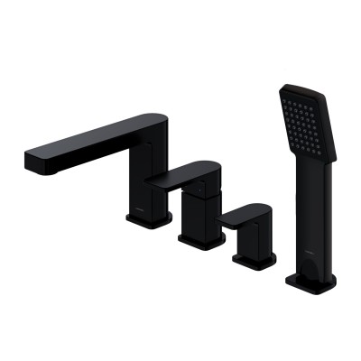 Omnires Baretti bateria wannowa 4-otworowa czarny mat BA7832BL