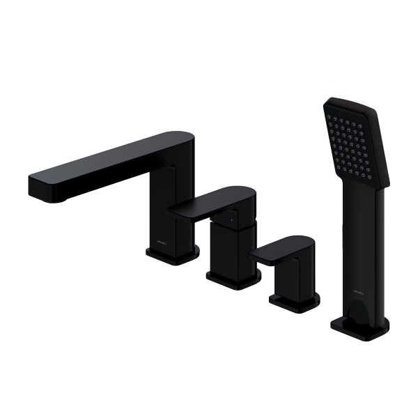 Omnires Baretti bateria wannowa 4-otworowa czarny mat BA7832BL