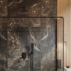 Omnires Baretti kompletny zestaw prysznicowy podtynkowy deszczownica 25 cm czarny mat SYSBA10BL