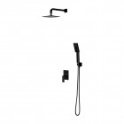 Omnires Baretti kompletny zestaw prysznicowy podtynkowy deszczownica 25 cm czarny mat SYSBA10BL