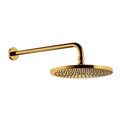 Omnires deszczownica okrągła 25 cm z ramieniem ściennym złoty połysk WGSET1GL