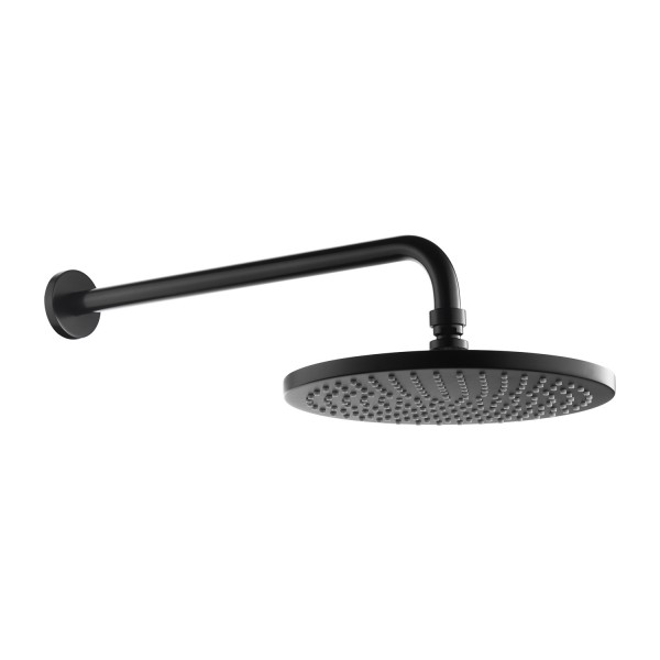 Omnires deszczownica okrągła 25 cm z ramieniem ściennym czarny półpołysk WGSET1BL